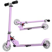 Opvouwbare Scooters 3 Verstelbaar Stuur 2 LED Verlichte Wielen Achterrem Aluminium Frame voor Kinderen Licht Paars