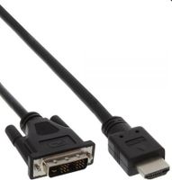 InLine 0.5m HDMI A - DVI 18+1 0,5 m Zwart - thumbnail