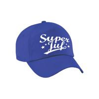 Super juf cadeau petje - baseballcap - blauw - voor dames - bedankt - voor school leerkracht