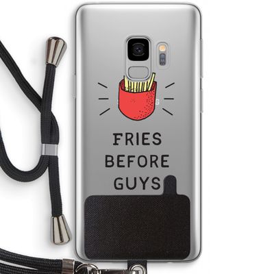 Fries before guys: Samsung Galaxy S9 Transparant Hoesje met koord