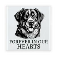 Herdenkings cadeau tegel - hondenliefhebber - Benner Senner hond - zwart/wit - keramiek - 15 x 15 cm