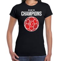 Turkije EK/ WK supporter t-shirt we are the champions met Turkse voetbal zwart dames - thumbnail