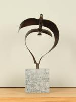 Bronzen beeld 2 vogels boven elkaar, 34 cm Bronzen beeld 2 vogels boven elkaar, 34 cm