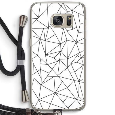 Geometrische lijnen zwart: Samsung Galaxy S7 Transparant Hoesje met koord
