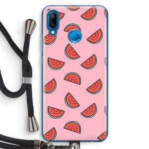 Watermeloen: Huawei P20 Lite Transparant Hoesje met koord