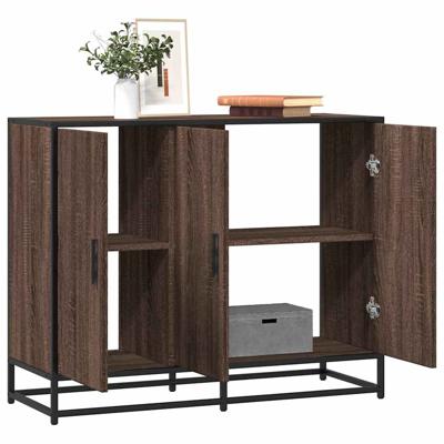 Dressoir 94x35x76 cm bewerkt hout bruin eikenkleur