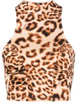 ROTATE BIRGER CHRISTENSEN pull crop à motif léopard - Marron