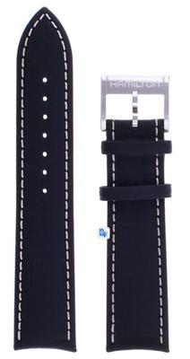 Horlogeband Hamilton H690375105 Leder Zwart 22mm