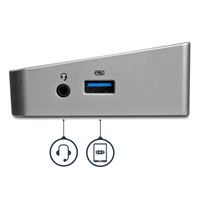 StarTech.com 4k UltraHD Triple video docking station voor laptops USB 3.0 3 video outputs - thumbnail