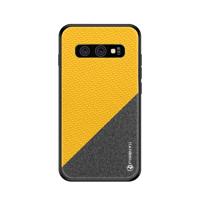 PINWUYO eert serie schokbestendige PC + TPU beschermhoes voor Galaxy S10 (geel)