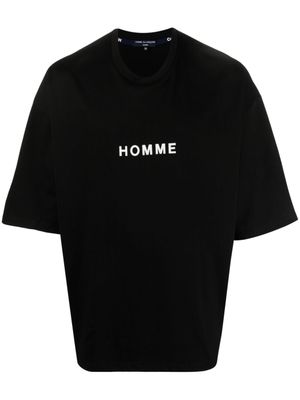 Comme des Garçons Homme t-shirt en coton à slogan imprimé - Blanc