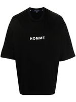 Comme des Garçons Homme t-shirt en coton à slogan imprimé - Blanc