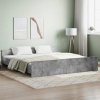 Bedframe met hoofd- en voeteneinde betongrijs 200x200 cm