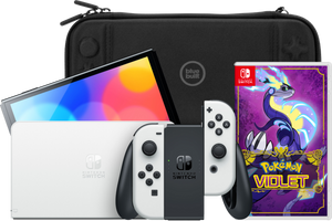 Nintendo Switch OLED Wit + Pokémon Violet + BlueBuilt Beschermhoes