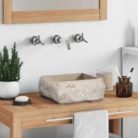 VidaXL Gootsteen 30x30x13 cm marmer crèmekleurig
