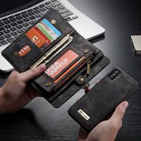 Zwart multifunctioneel wallet hoesje iPhone X echt split leer - thumbnail