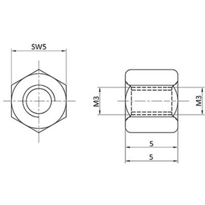 econ connect D3X05I5MH Afstandsbouten M3 M3 Messing (vernikkeld) 1 stuk(s)