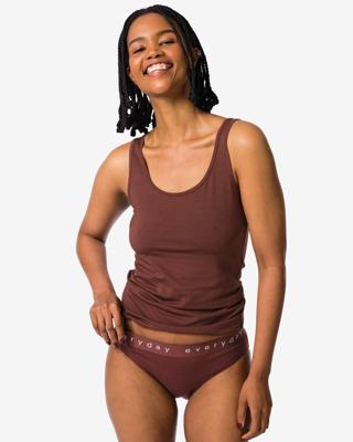 HEMA Damesslip katoen everyday tailleband donkerbruin (donkerbruin)