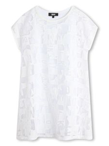 Dkny Kids robe sans manches à logo en jacquard - Blanc