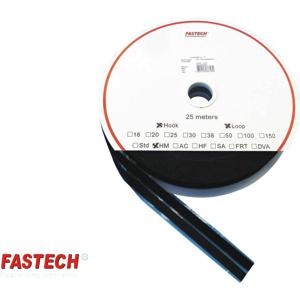 FASTECH® T0401099990325 Klittenband Om vast te plakken Hotmelt Haak- en lusdeel (l x b) 25000 mm x 10 mm Zwart 1 paar