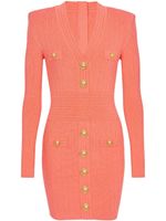 Balmain robe courte à col v - Rose