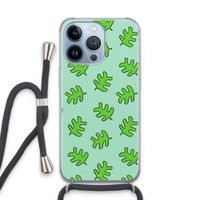 Groene blaadjes: iPhone 13 Pro Transparant Hoesje met koord