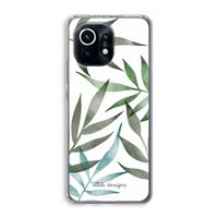 Tropical watercolor leaves: Xiaomi Mi 11 Transparant Hoesje