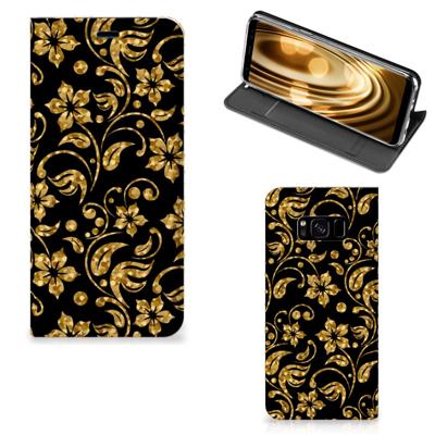 Samsung Galaxy S8 Smart Cover Gouden Bloemen Samsung Galaxy S8 Smart Cover Gouden Bloemen
