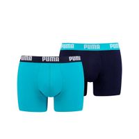 Puma 2-pack heren boxershort Basic - licht blauw/blauw - thumbnail