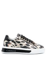 Roberto Cavalli baskets en cuir à imprimé léopard - Tons neutres - thumbnail