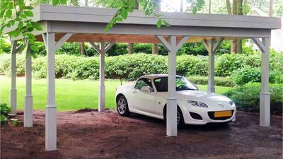 Lugarde C1 Carport Plat Dak 420x540 cm vurenhout blank- Plat dak- Onbehandeld vurenhout- Lugarde
