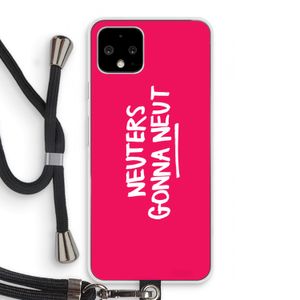 Neuters (roze): Pixel 4 Transparant Hoesje met koord