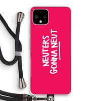 Neuters (roze): Pixel 4 Transparant Hoesje met koord
