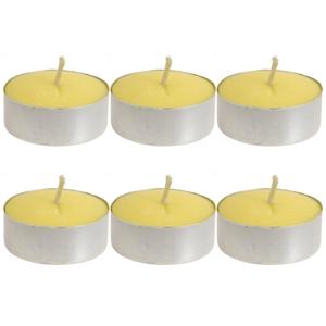 Citronella waxinelichtjes/theelichtjes - 18x - geel - citrusgeur - anti mug - geurkaars