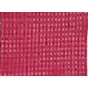 12x Placemats rood geweven/gevlochten 45 x 30 cm