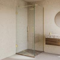 Douchecabine SaniClear Modern | 90x70x200 cm | 1 Draaideur | Geborsteld messing Douchecabine SaniClear Modern | 90x70x200 cm | 1 Draaideur | Geborsteld messing