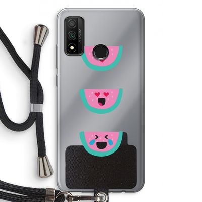 Smiley watermeloen: Huawei P Smart (2020) Transparant Hoesje met koord