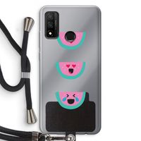 Smiley watermeloen: Huawei P Smart (2020) Transparant Hoesje met koord