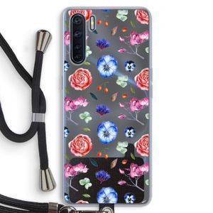 Bloemetjes: Oppo A91 Transparant Hoesje met koord