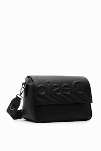 Effen schoudertas met logo - BLACK - U