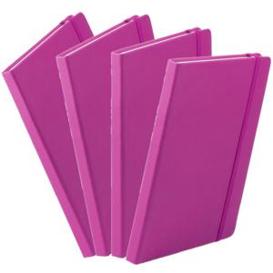 Luxe schriften/notitieboekje met elastiek - A5 - roze - 4x blanco paginas - opschrijfboekjes