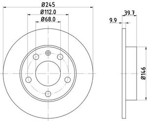Remschijf Gecoat 50311PRO 8DD355107541