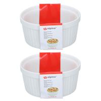 Ovenschaaltje - 10x - wit - rond - d14 cm - 1-persoons - ovenschalen/braadslede - ovenschotel schale
