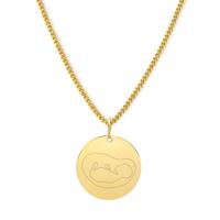 Gepersonaliseerde echo lijntekening ketting - Stainless steel - 18 mm - Goud