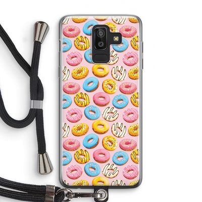 Pink donuts: Samsung Galaxy J8 (2018) Transparant Hoesje met koord