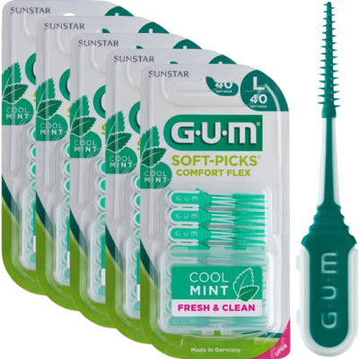 GUM Soft-Picks Comfort Flex Large Mint - 6 x 40 stuks