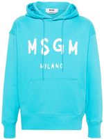 MSGM hoodie en coton à logo imprimé - Bleu