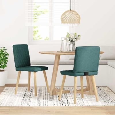 Eetkamerstoelen 2 st stof donkergroen