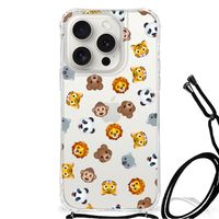 Doorzichtige Silicone Hoesje voor iPhone 15 Pro Dieren Emojis