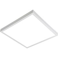 LED Paneel met Stekker - Aigi Leny - 60x60 - Helder/Koud Wit 6000K - 32W - 3840lm - 120lm/W - High Lumen - Opbouw - Vierkant - Mat Wit - Flikkervrij